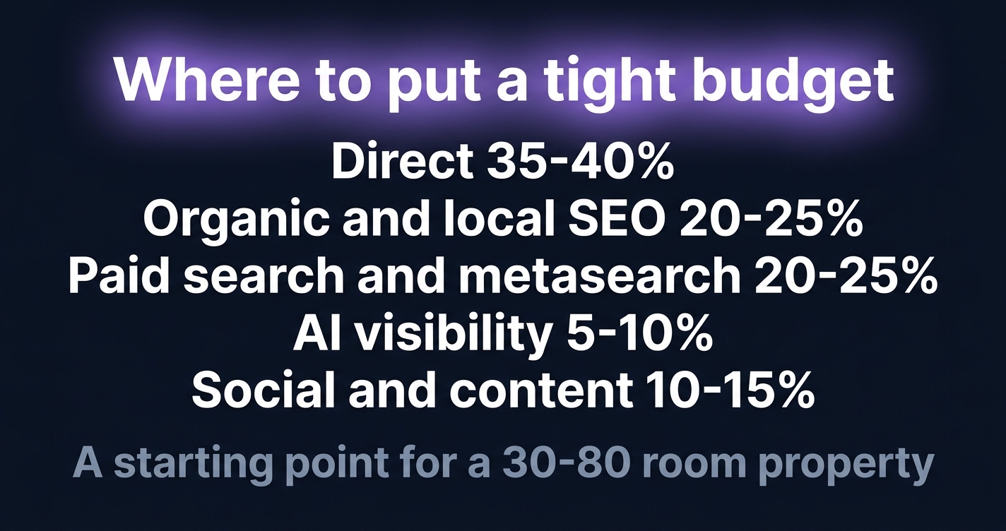 A 2026 marketing allocation for an independent hotel